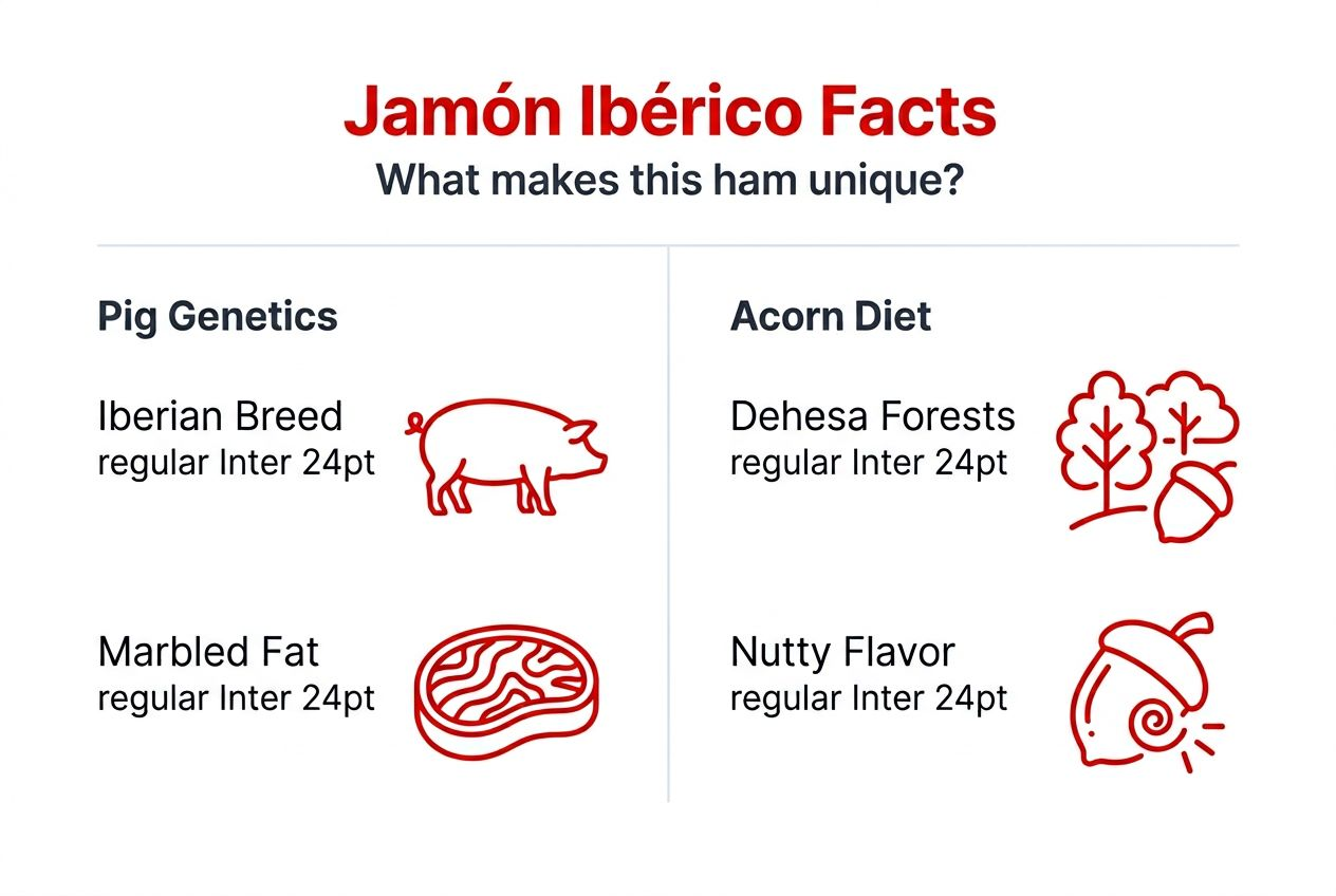 Infographic showing key facts of jamón ibérico