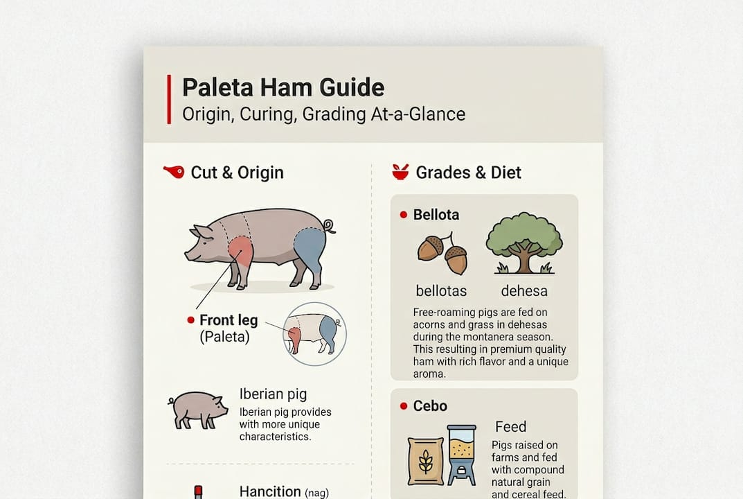 Infographic on paleta ham origin and grades