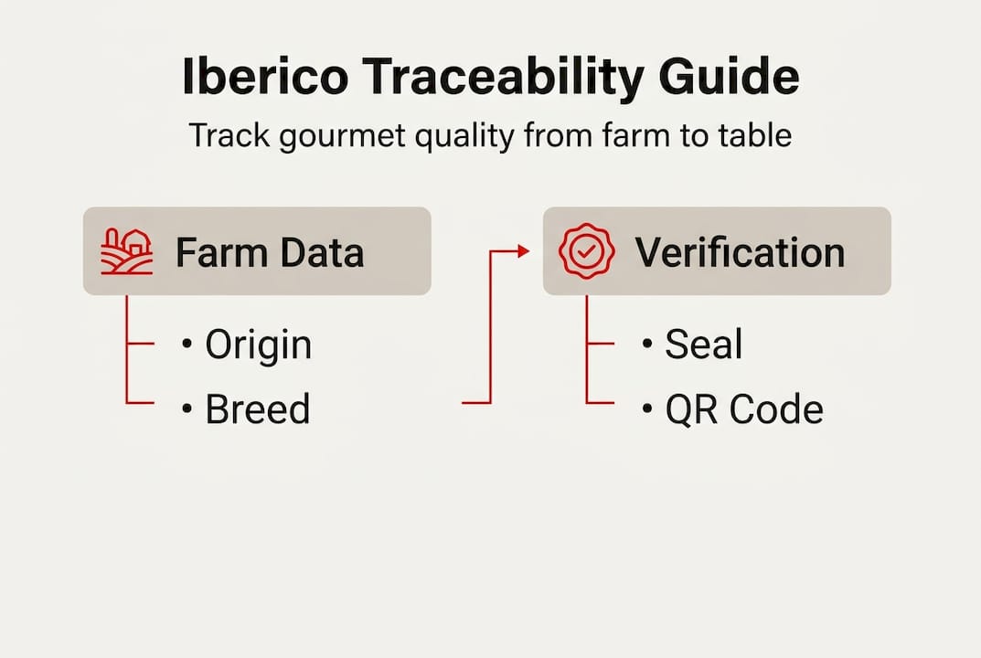 Infographic showing Iberico traceability process overview