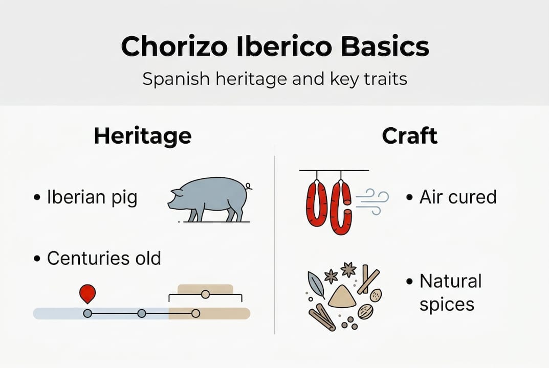 Chorizo iberico: 500 years of Spanish gourmet tradition 3 Infographic showing chorizo iberico basics and traits