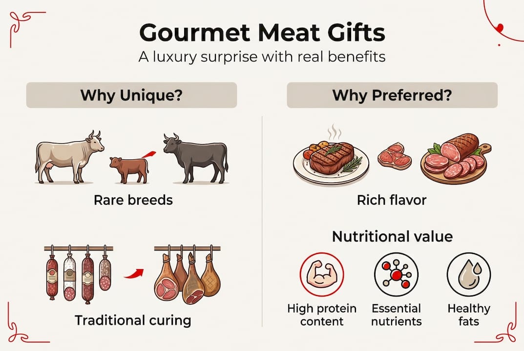 Why gourmet meat gifts make the perfect luxury surprise 4 Infographic of gourmet meat gift benefits