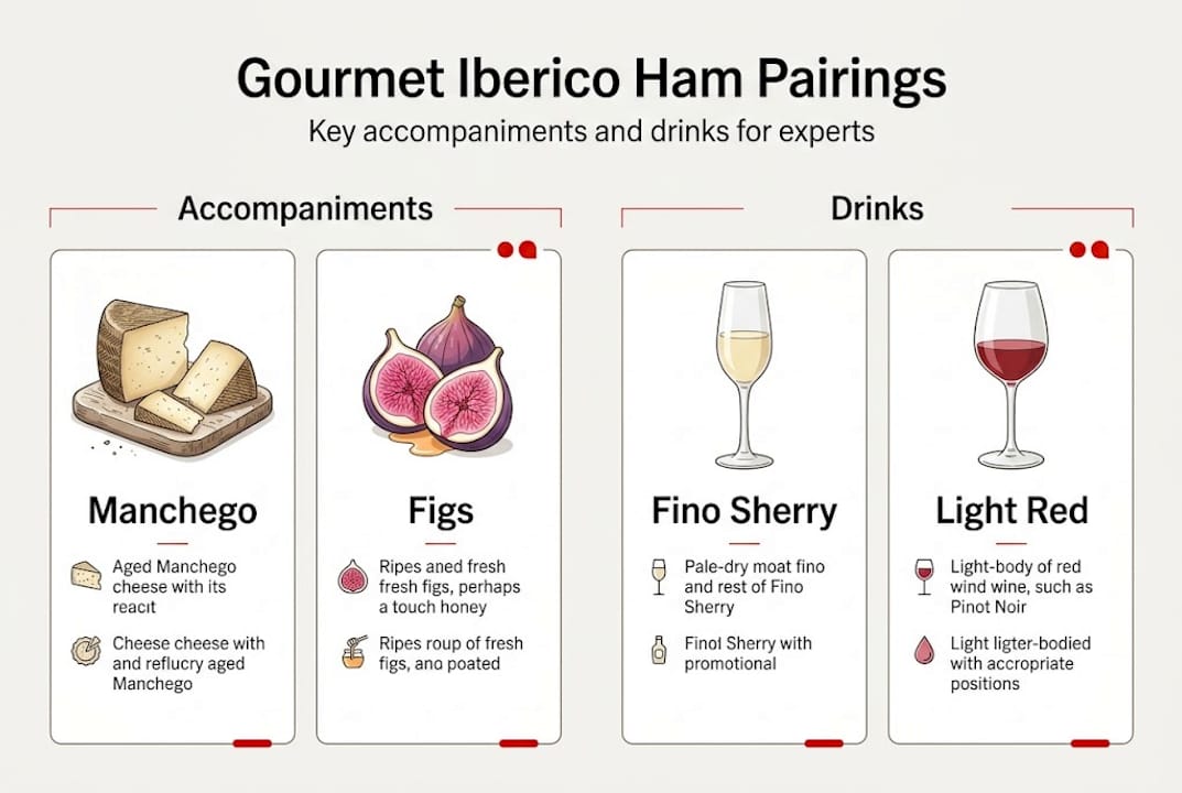 Infographic showing Iberico ham pairing essentials