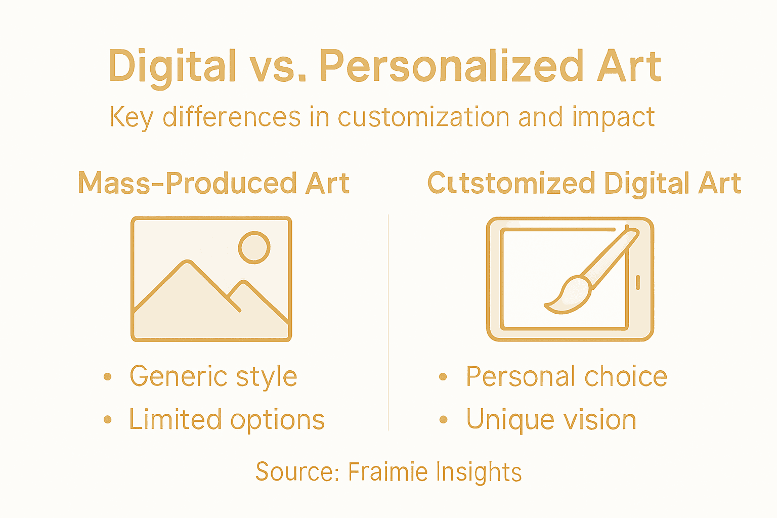 Infographic comparing digital with traditional art