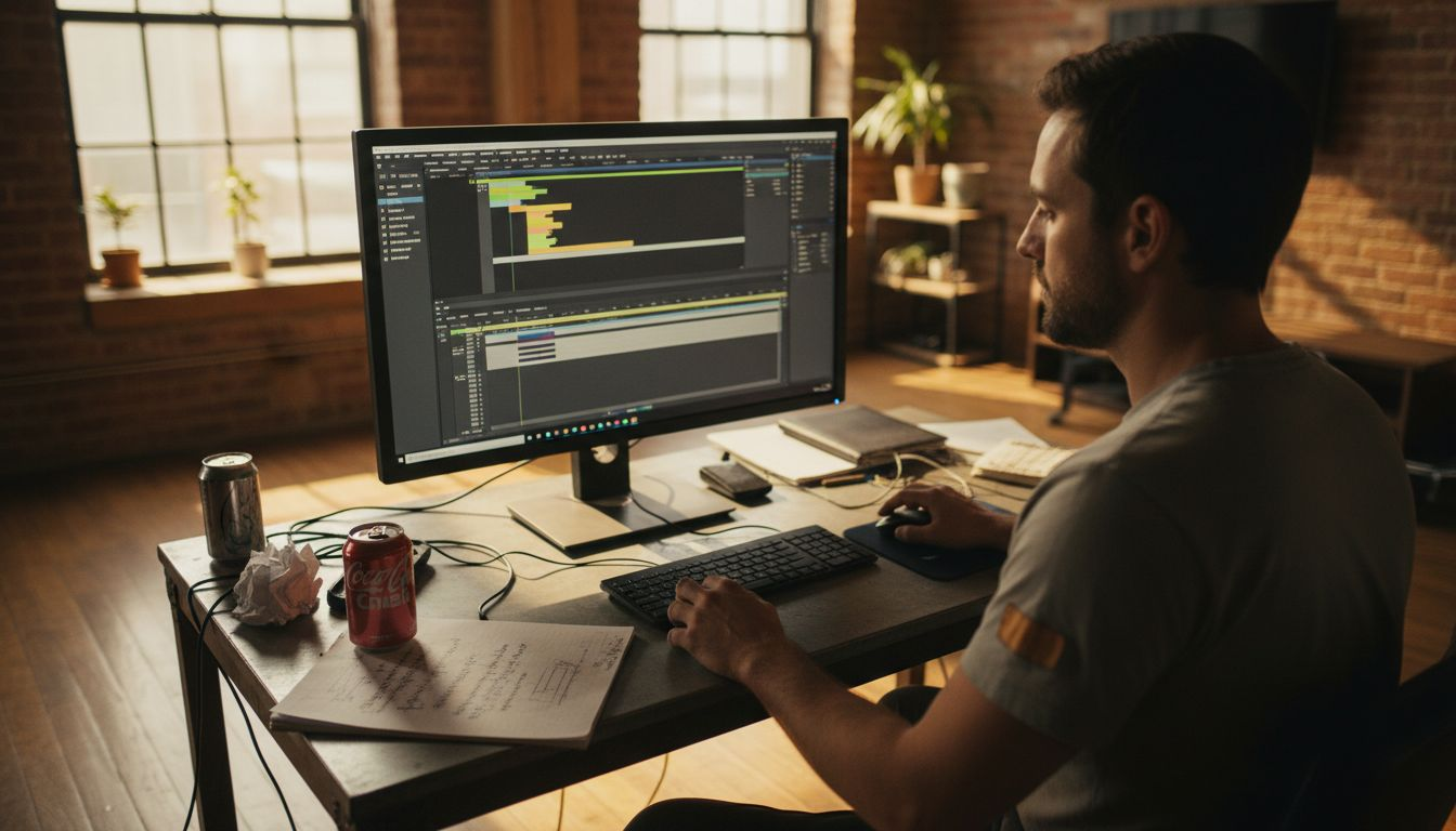 User animating art with AI software