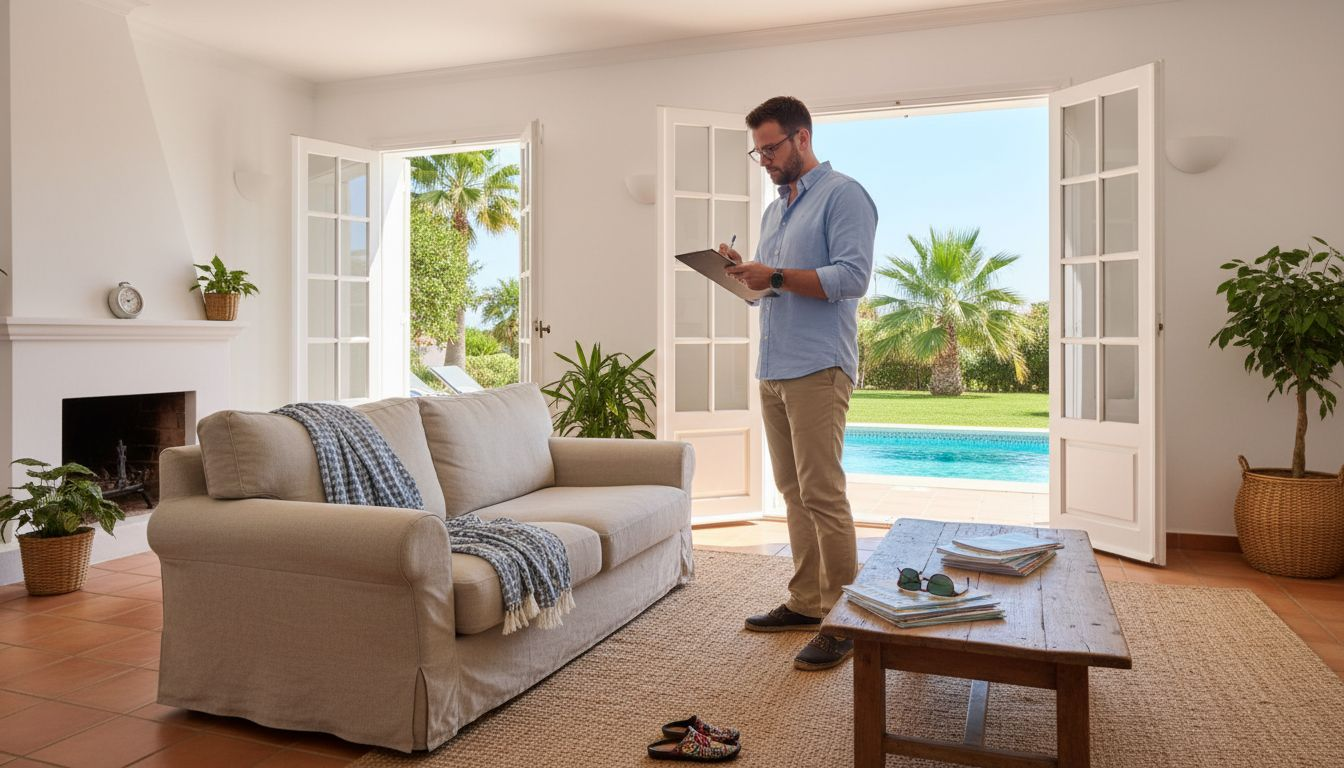 Agent assessing Algarve villa for rental market