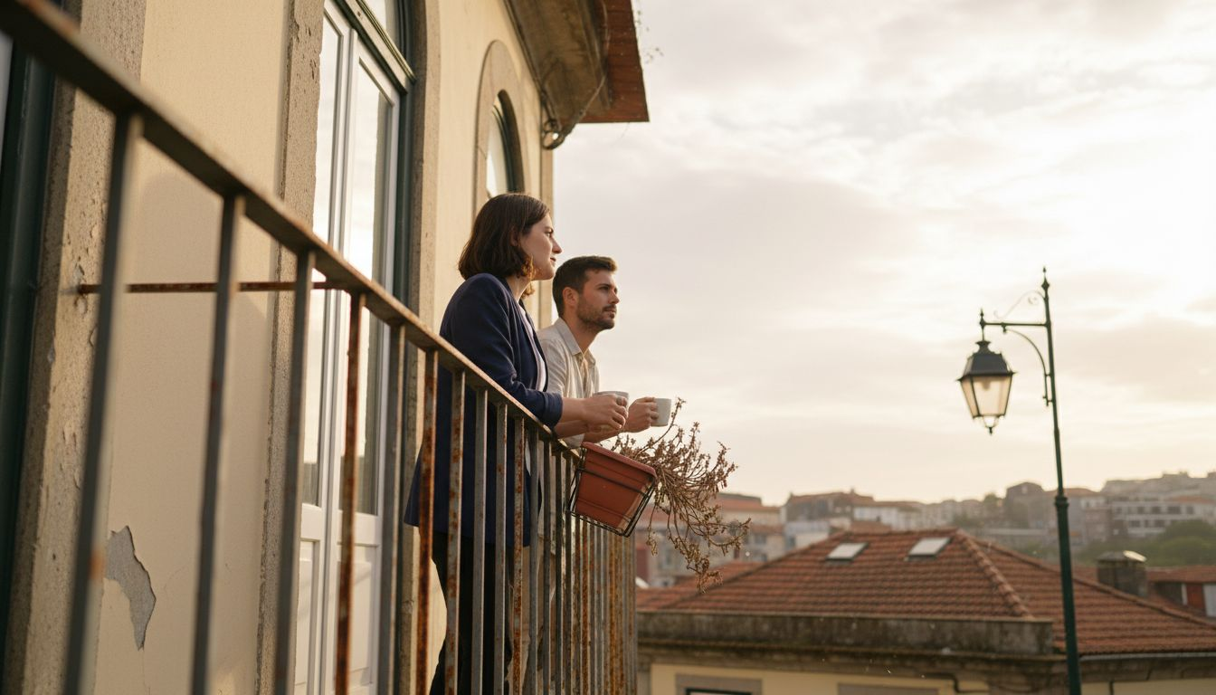 Balcony of Portuguese apartment in Porto