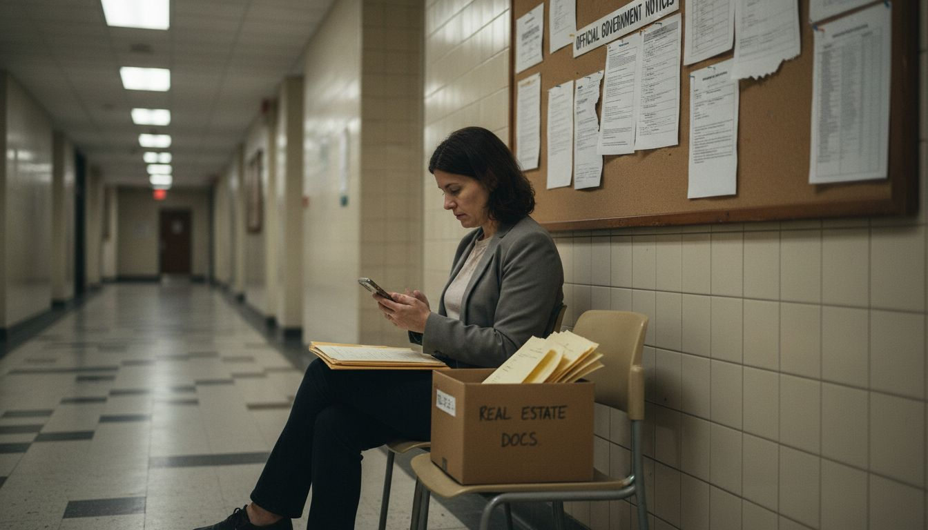 Investor waiting with real estate documents