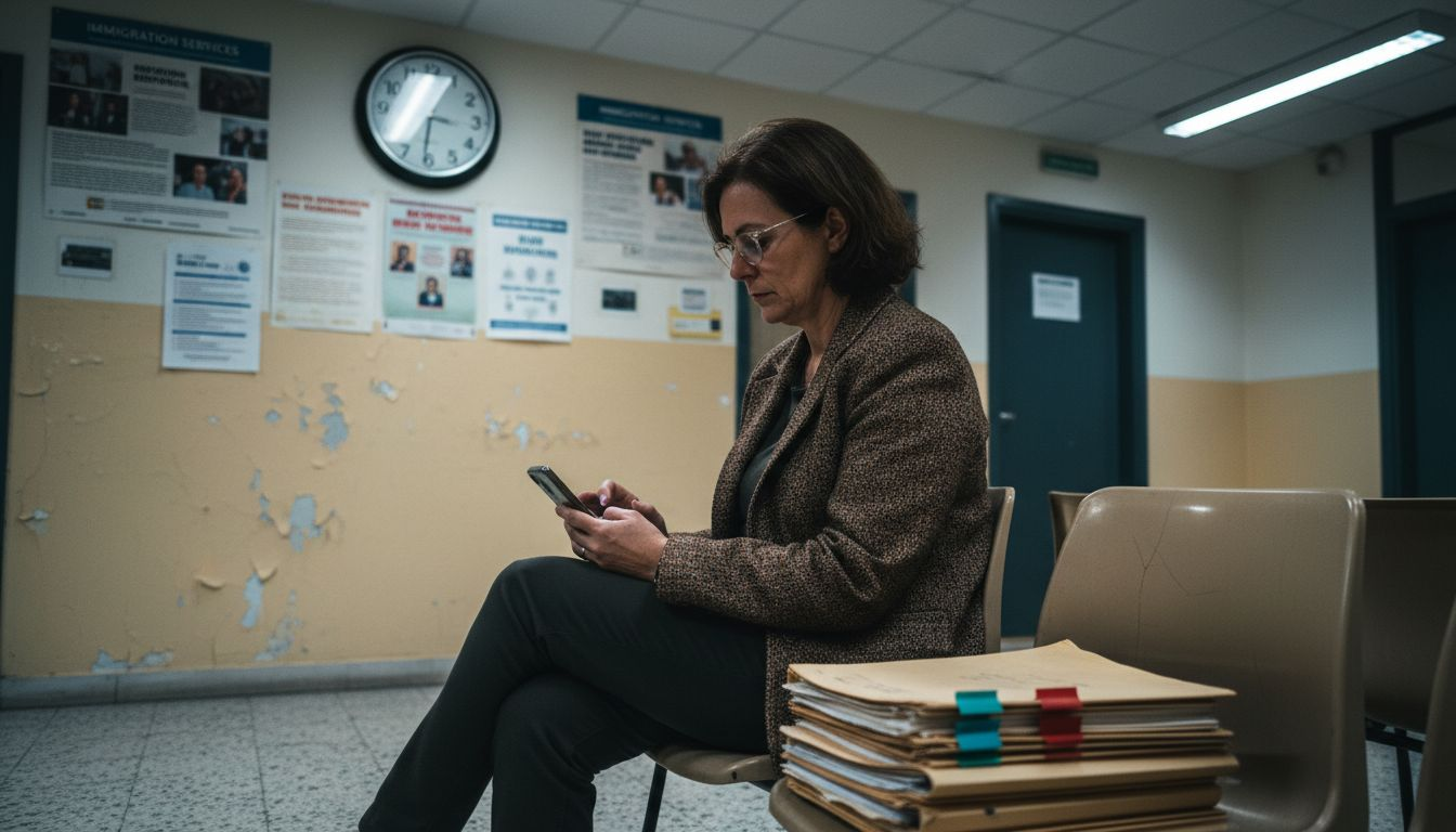 Applicant waiting in Portuguese immigration office