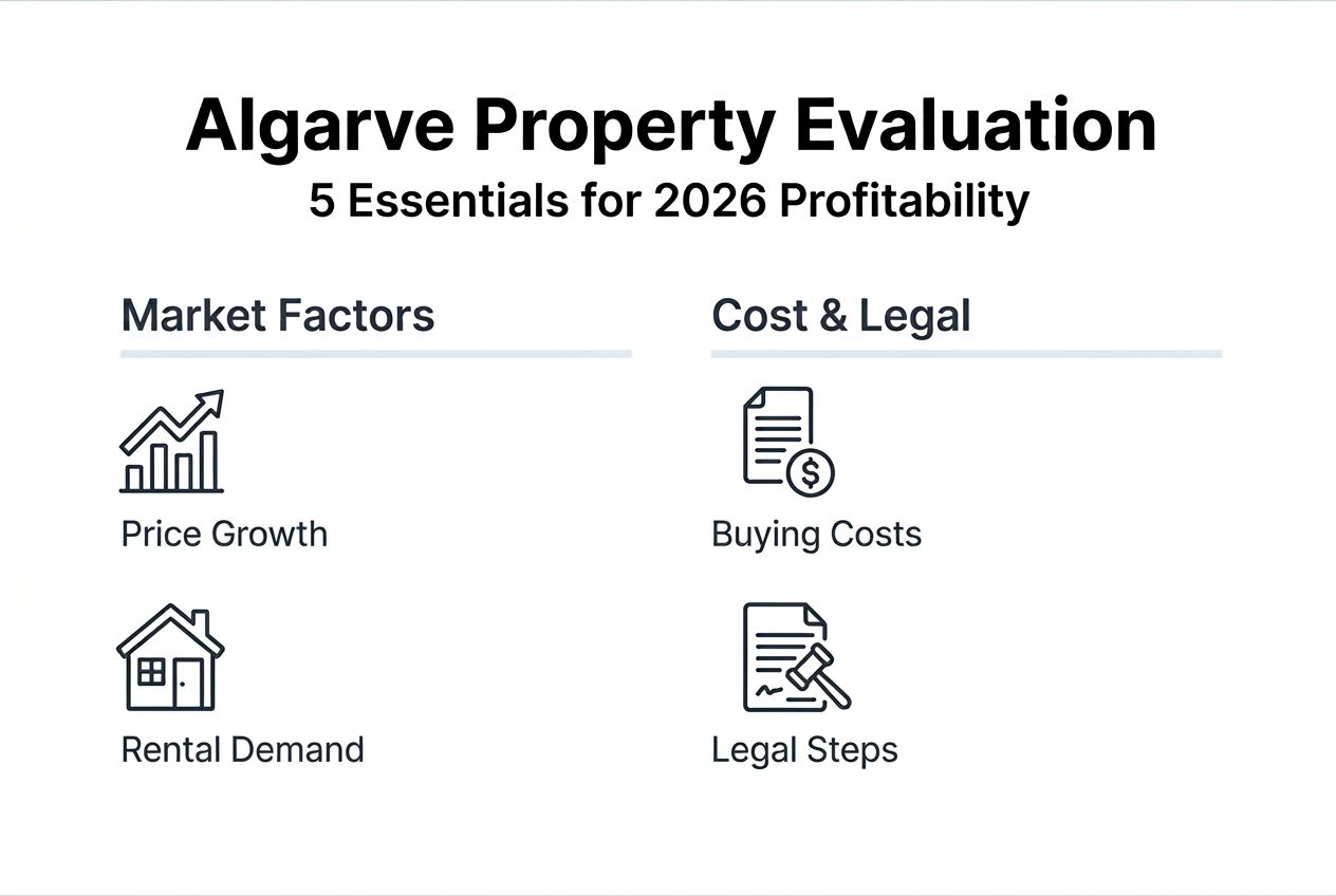 Infographic with Algarve investment evaluation steps