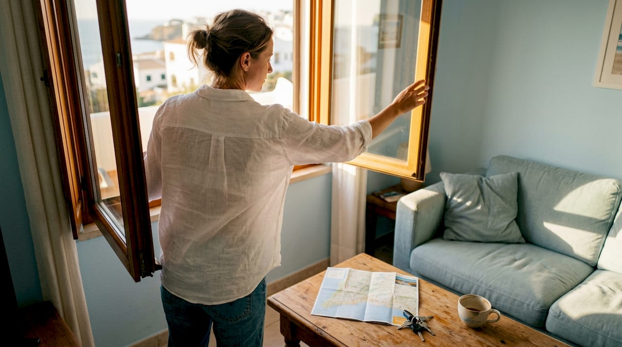Owner airing Algarve rental apartment interior