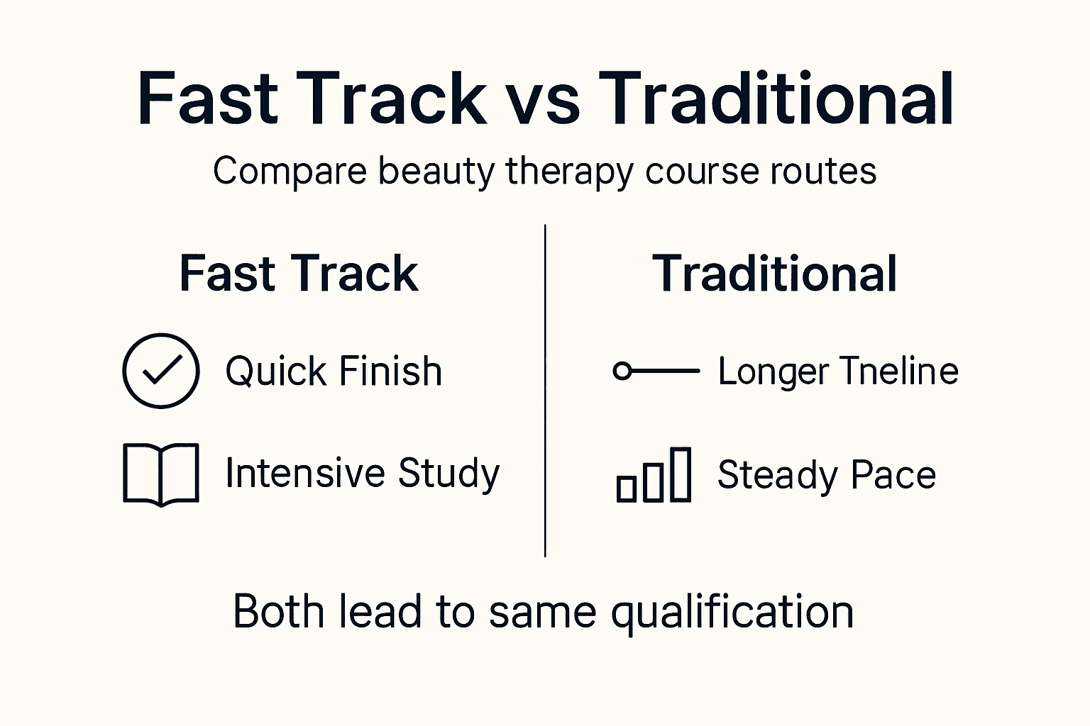 Infographic comparing fast track and traditional courses