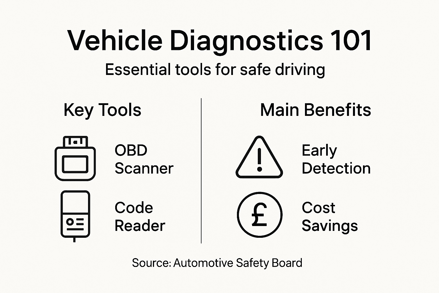 Infographic outlining vehicle diagnostics and benefits