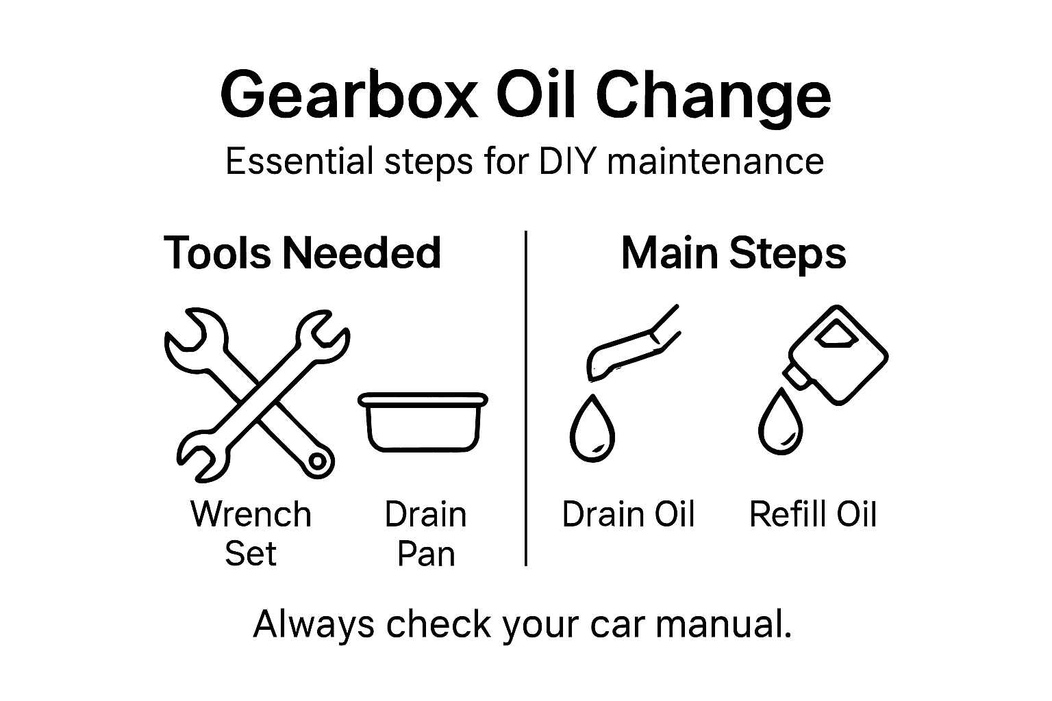 Infographic of gearbox oil change main steps