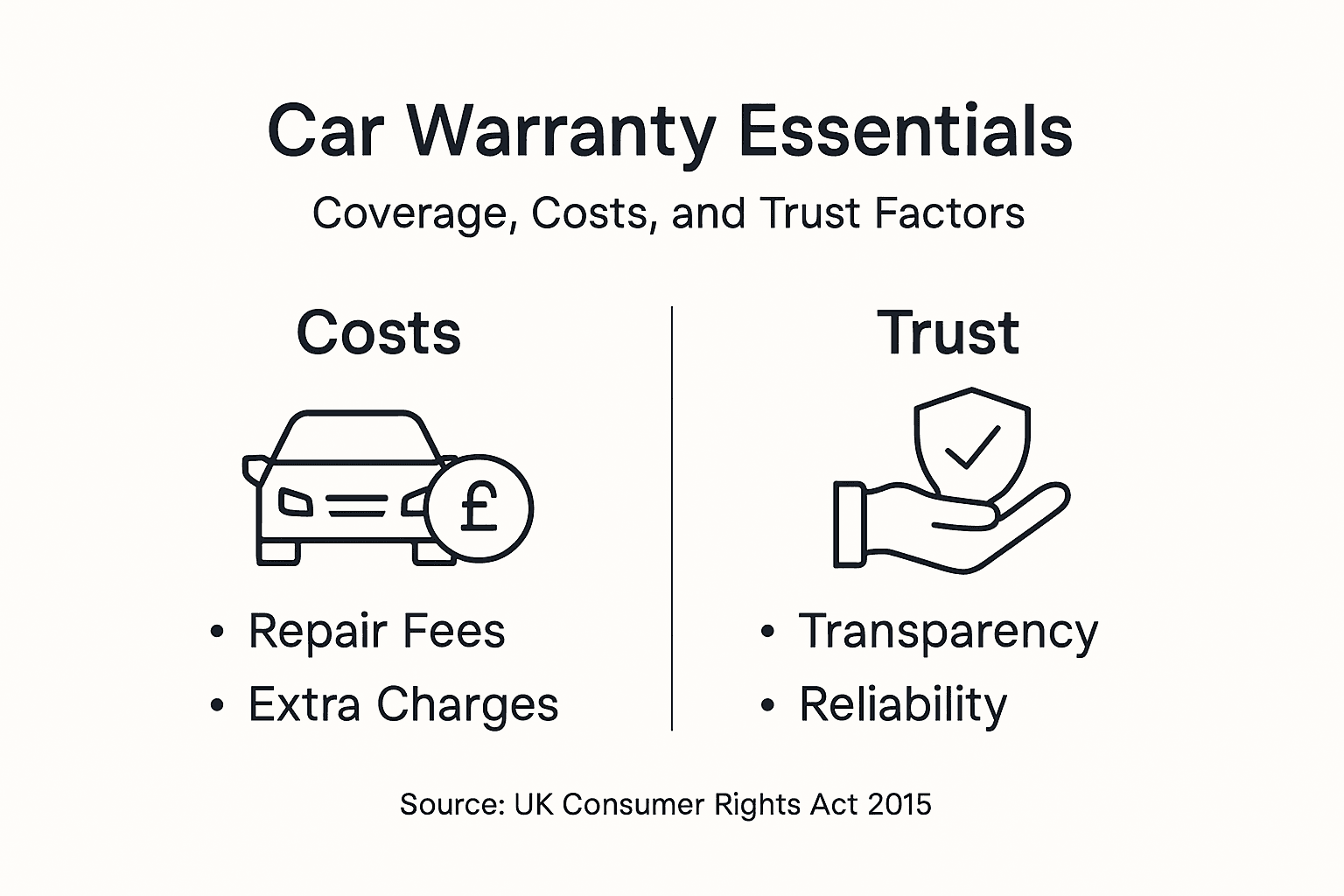 Infographic on car warranty costs and trust