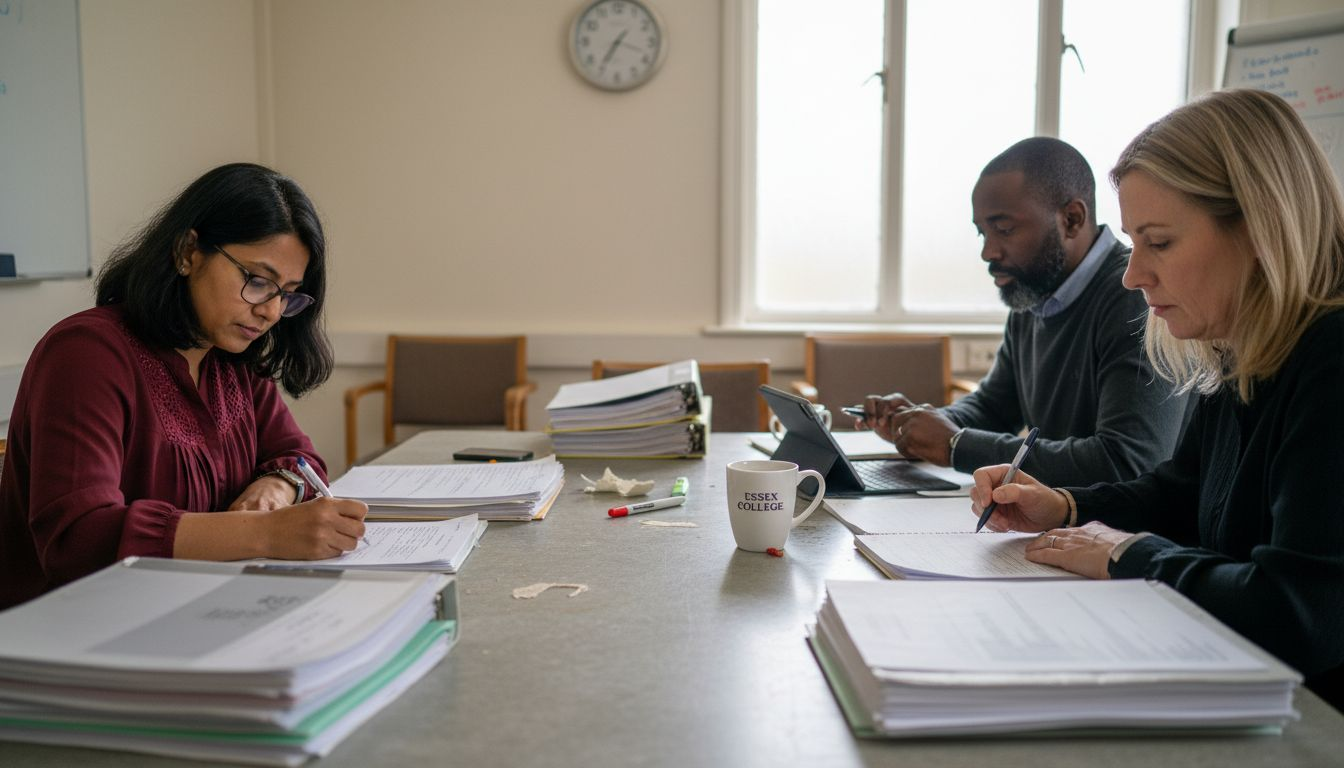 Assessors reviewing beauty course accreditation