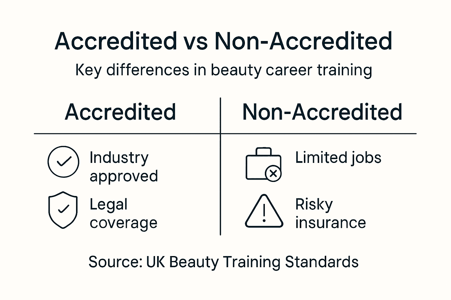 Infographic compares accredited and non-accredited courses