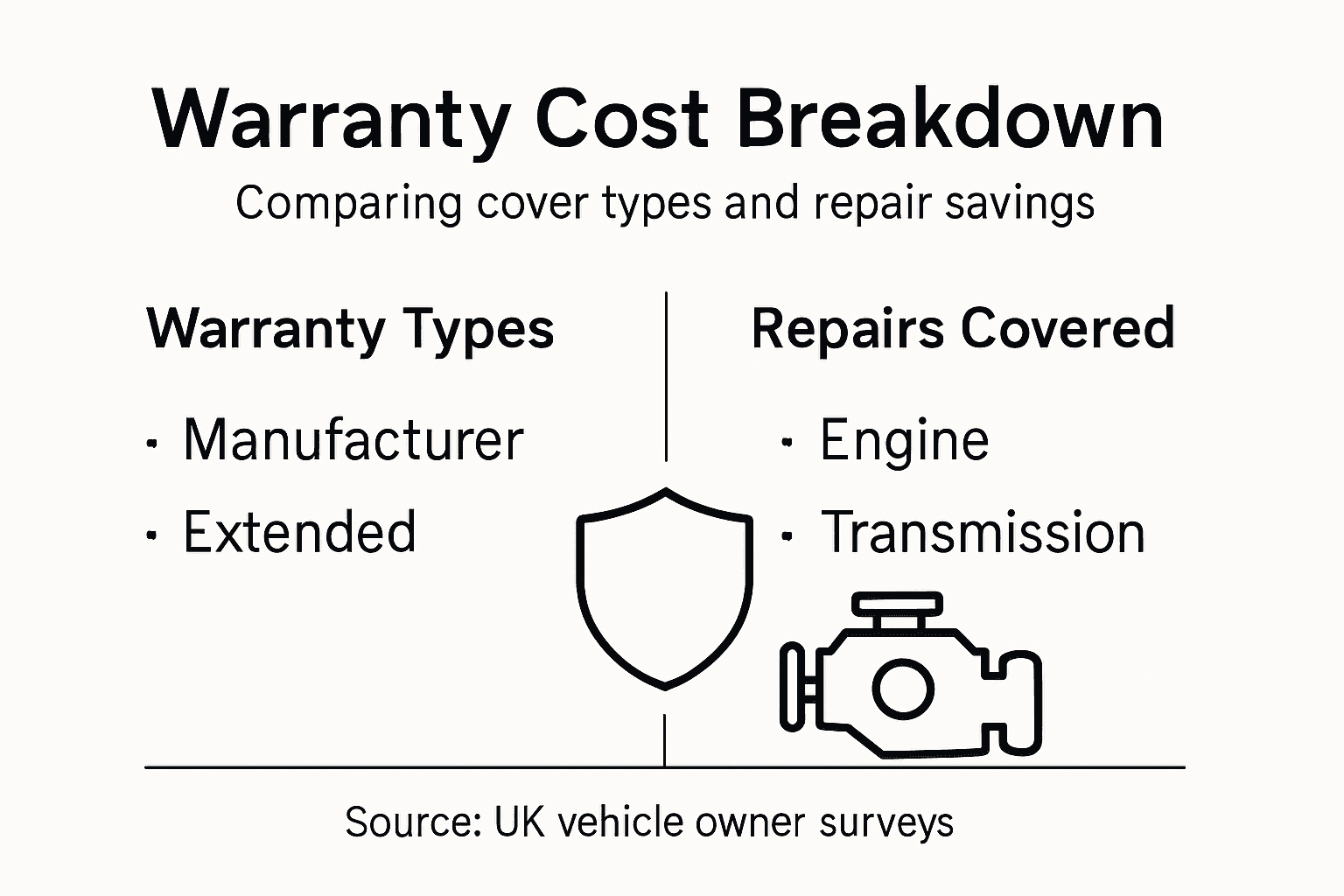 Infographic showing warranty costs and coverage