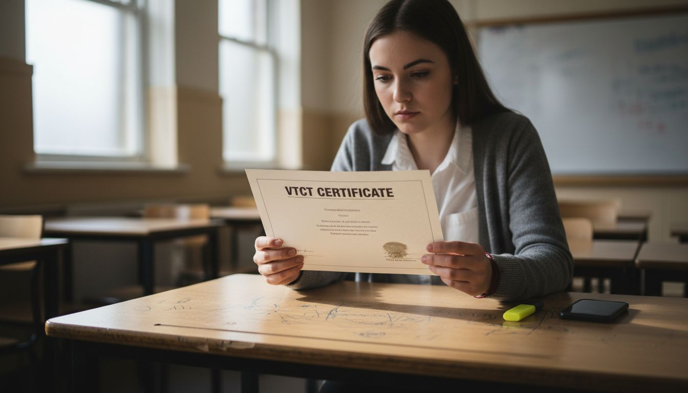 Beauty therapist reviews training certificate