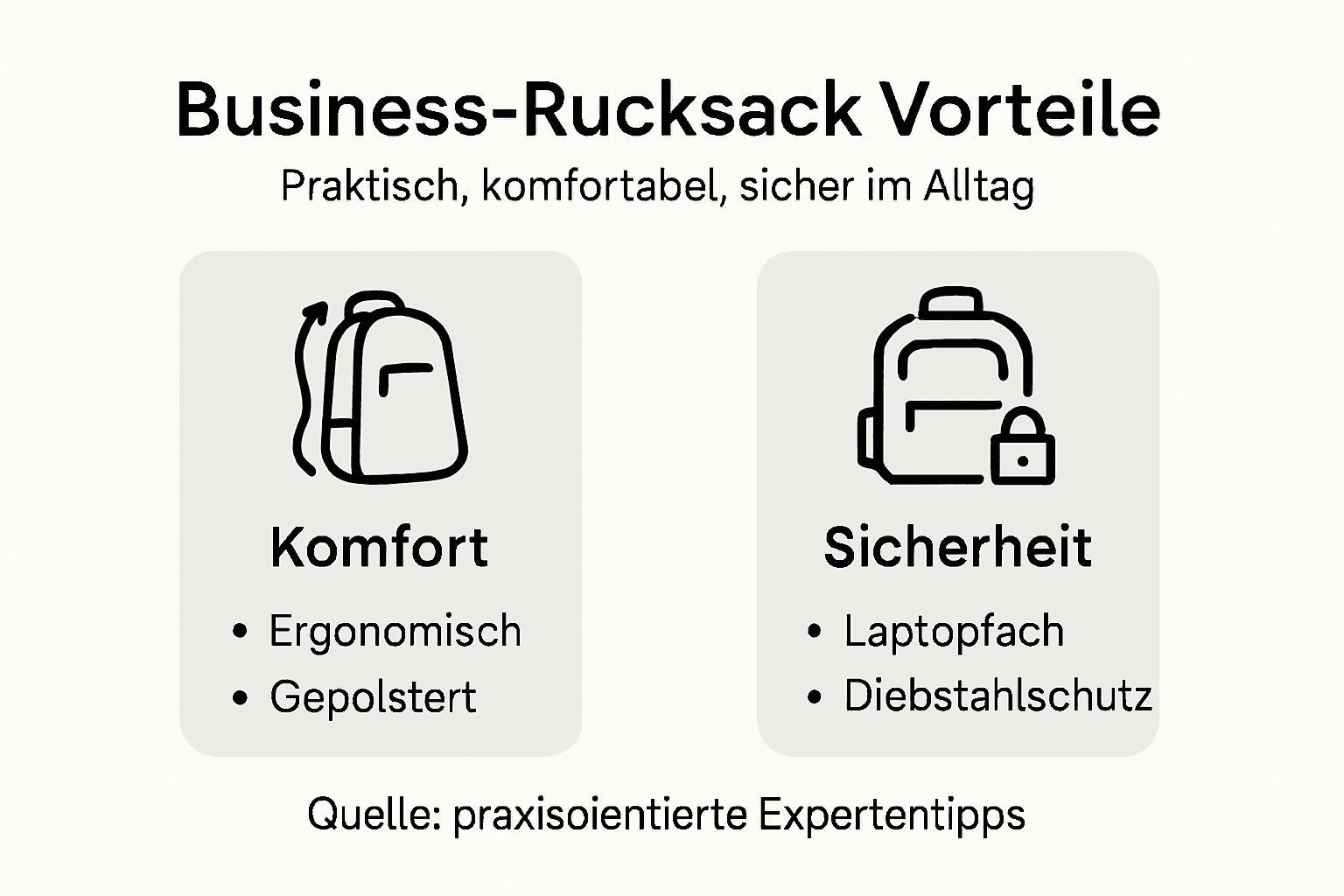 Alle Funktionen eines Business-Rucksacks auf einen Blick – die Infografik