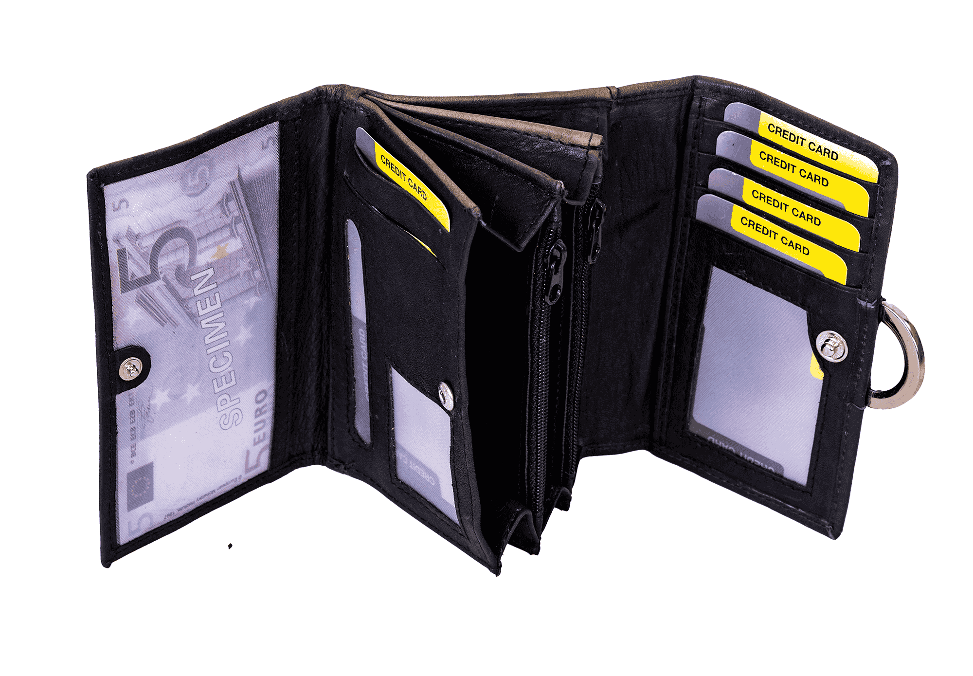 Geldbeutel Leder-Portemonnaie Bargen Herren Alpenleder Schwarz