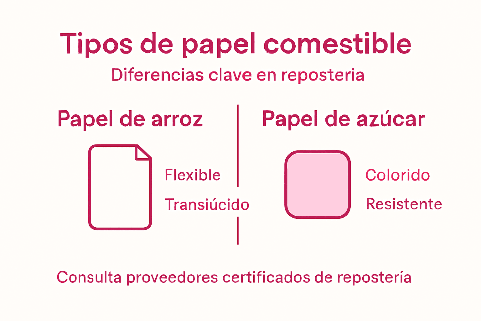 Infografía: ¿En qué se diferencian los tipos de papel comestible para decoración de pasteles?