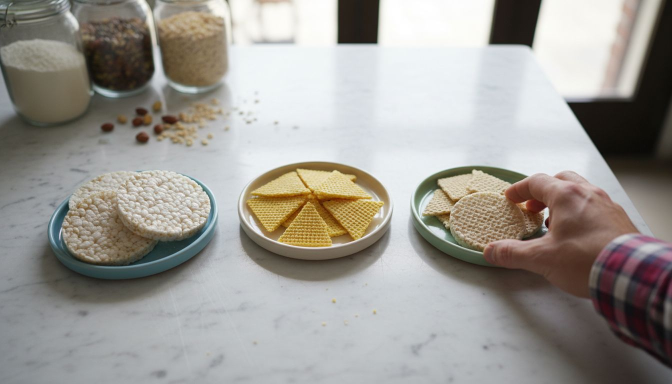 Una selección de obleas dispuestas sobre una mesa de mármol