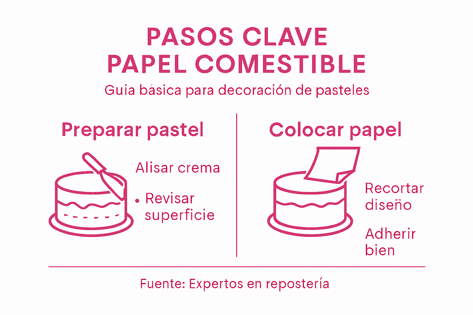 Infografía: guía esencial para decorar tu pastel paso a paso
