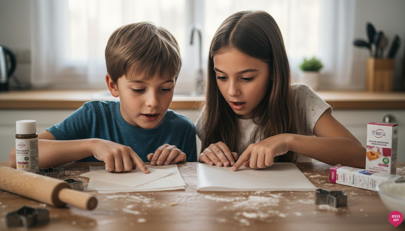 Niños probando y opinando sobre distintos tipos de papel comestible