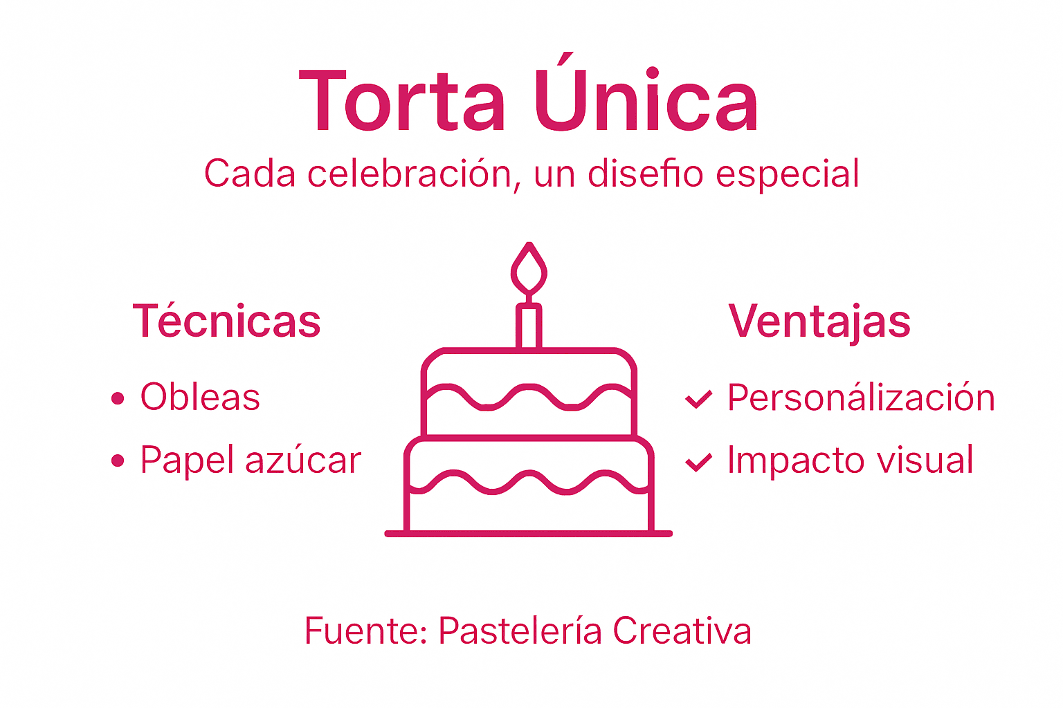 Guía visual sobre métodos y beneficios para decorar pasteles