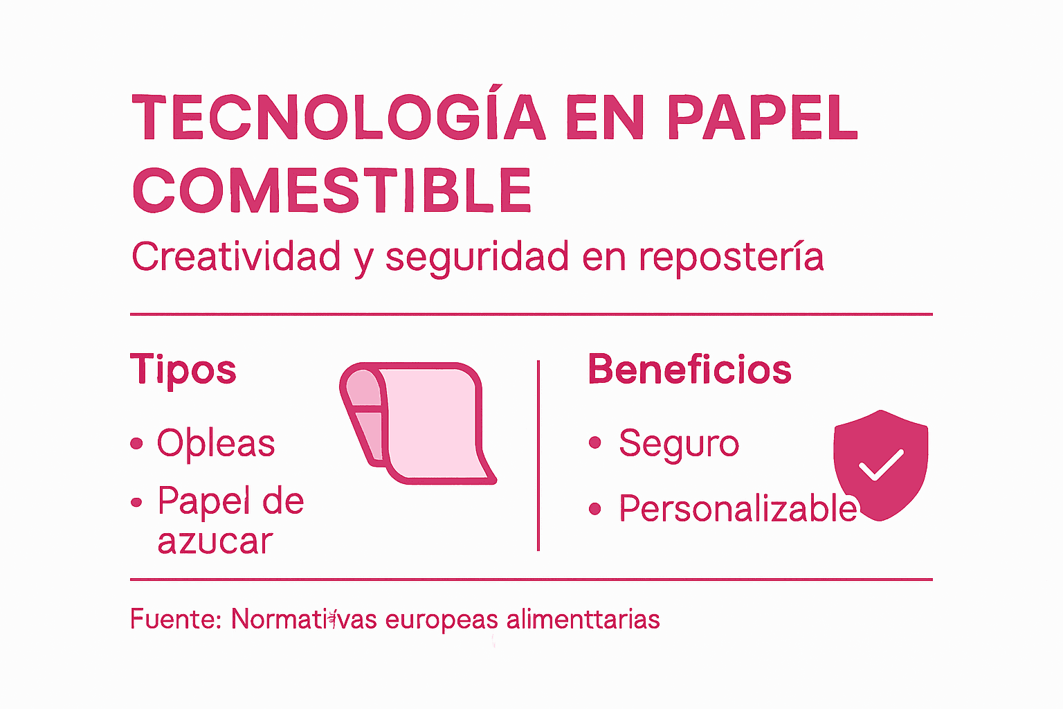 Descubre en esta infografía los diferentes tipos de papel comestible y sus principales ventajas