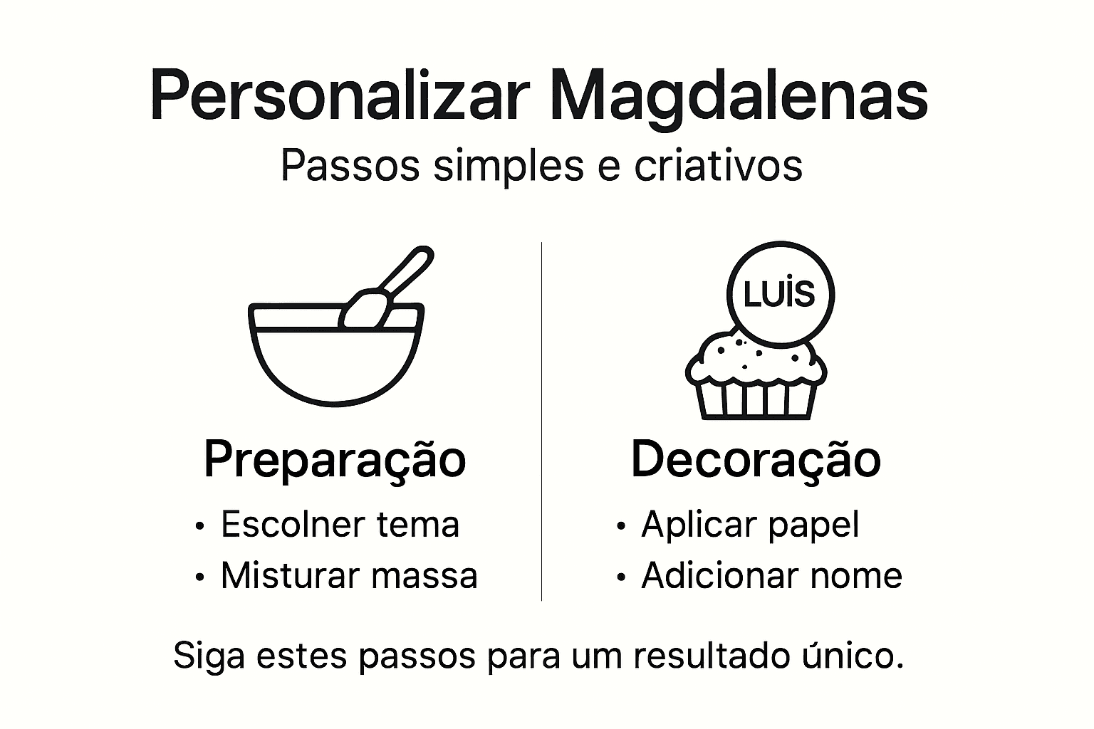 Infográfico: como personalizar queques passo a passo