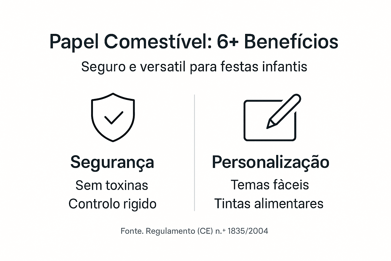 Infográfico sobre a segurança e os benefícios do papel comestível
