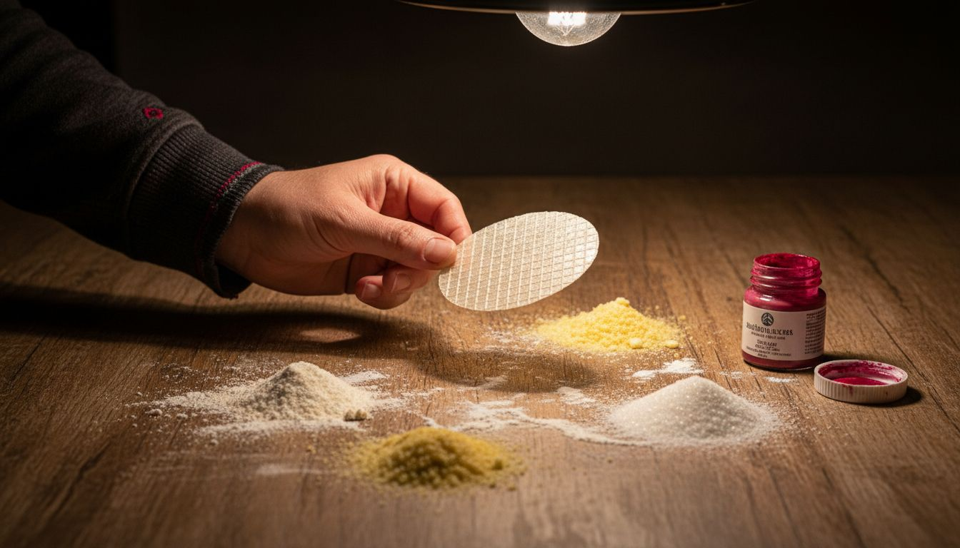 Mano sosteniendo los ingredientes de una oblea lista para comer