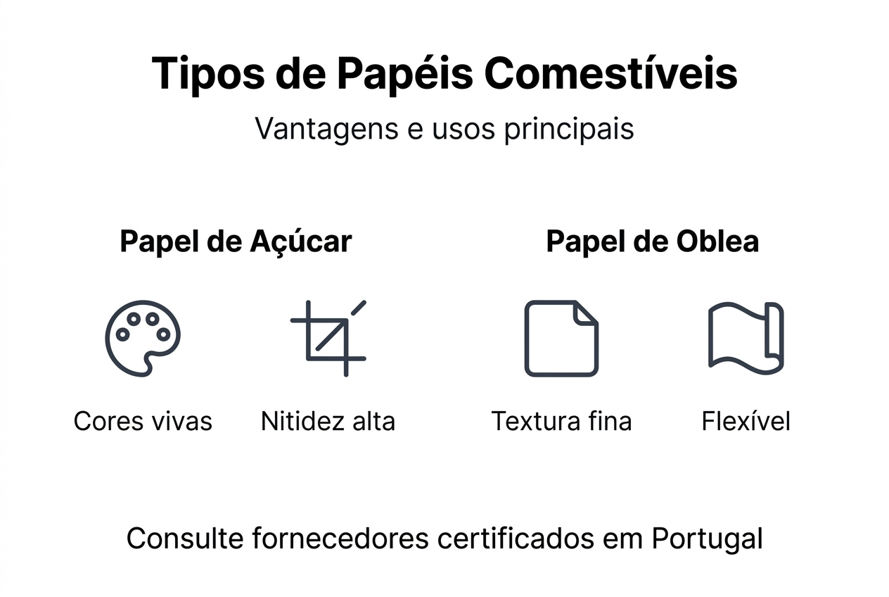 Infografia: comparação entre diferentes tipos de papel comestível