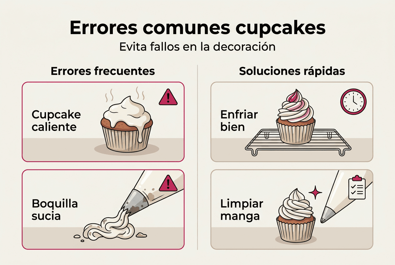Guía visual: los errores más habituales al preparar cupcakes y cómo solucionarlos