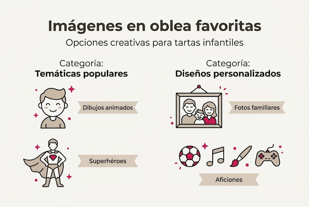 Guía visual sobre las distintas alternativas de imágenes para obleas