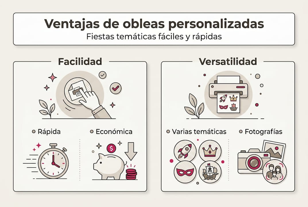 Infografía: Beneficios de elegir obleas personalizadas para tus celebraciones