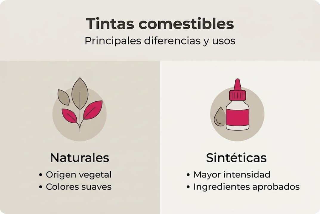 Guía visual sobre las diferentes variedades de tinta alimentaria