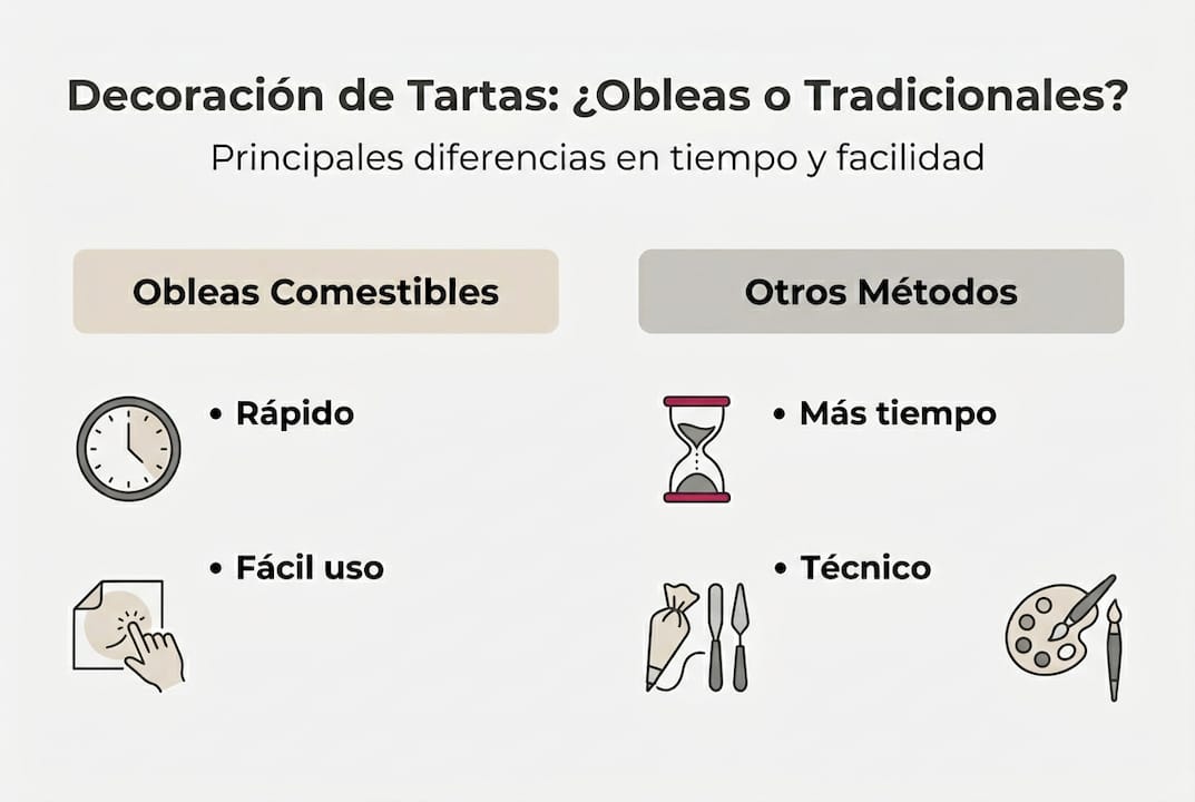 Comparativa visual: obleas frente a otras alternativas tecnológicas