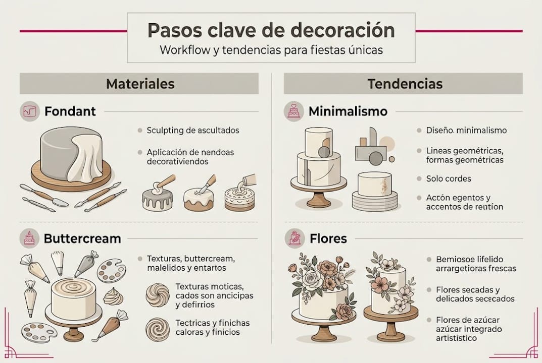Guía visual con los pasos clave y las últimas tendencias para decorar pasteles