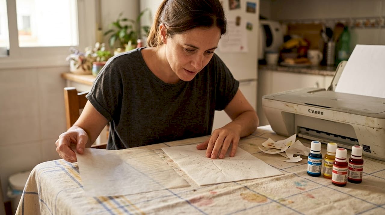 Un adulto analiza las diferencias entre la oblea y el papel de azúcar