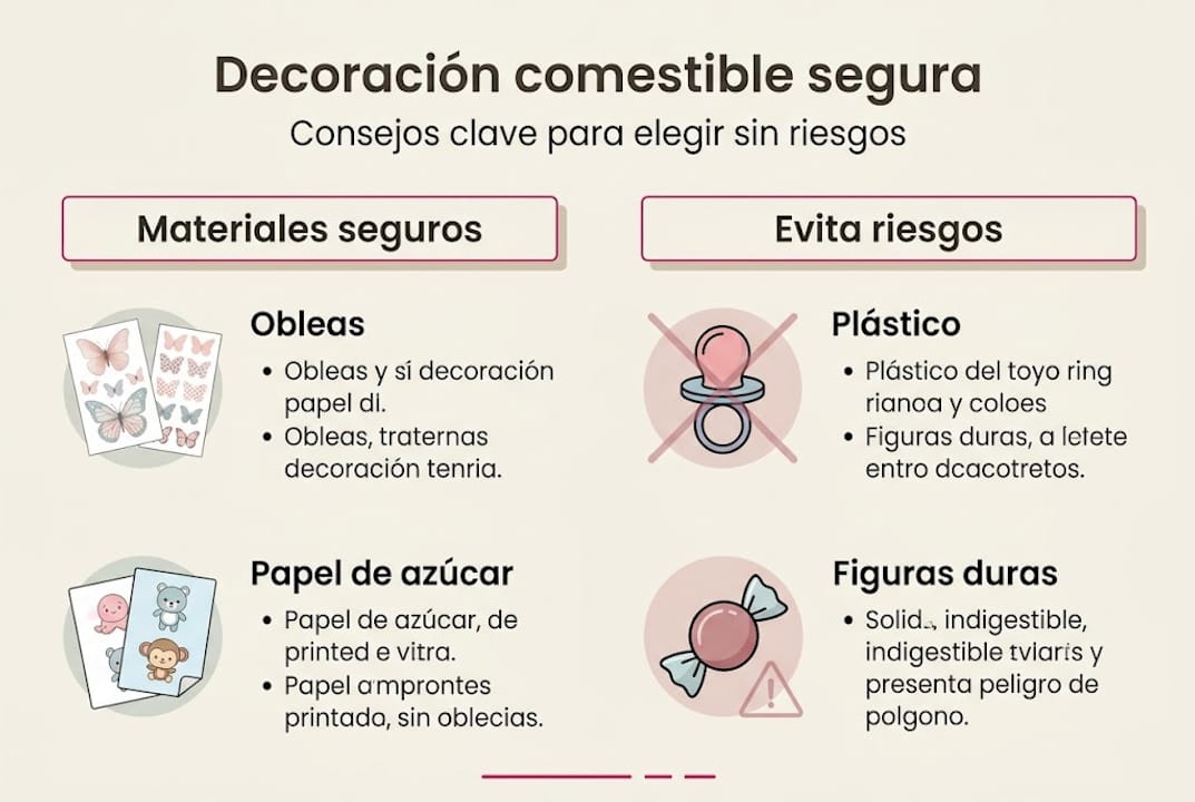 Guía visual sobre materiales seguros y precauciones en la decoración