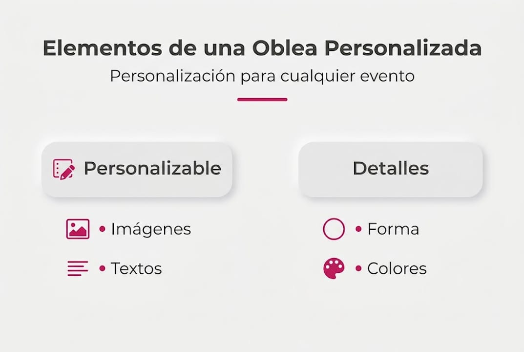 Infografía: aspectos esenciales para una oblea personalizada