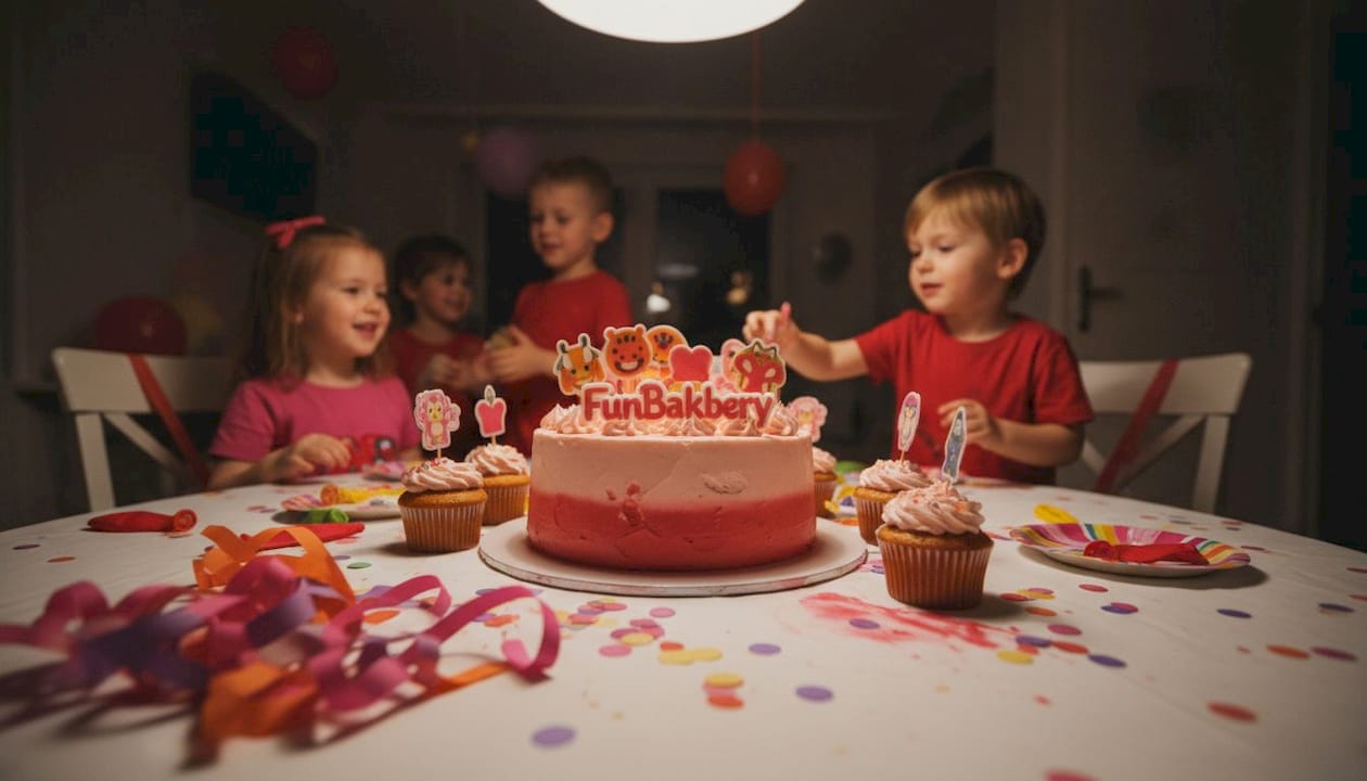 Mesa dulce infantil con postres personalizados decorados con obleas