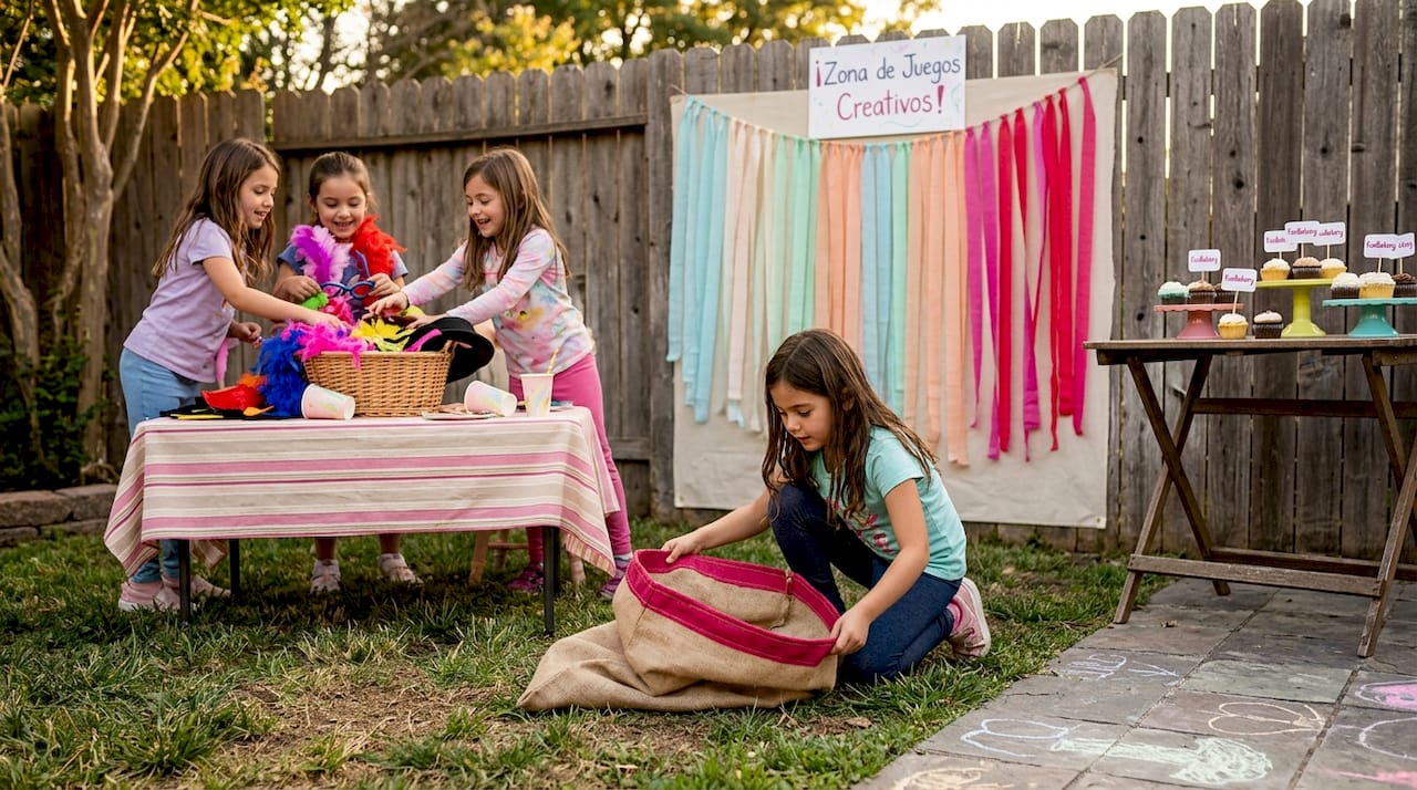 Chicas pasándola genial en zonas de fiesta al aire libre decoradas con mucho encanto.