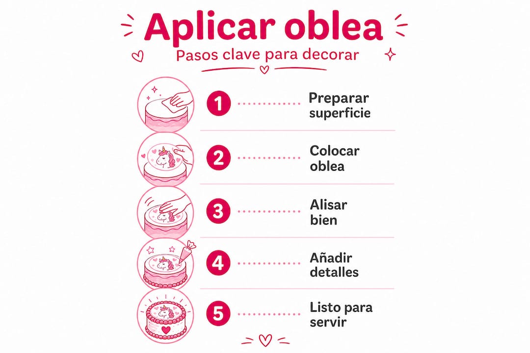 Infografía: cómo colocar una oblea personalizada en tu postre paso a paso