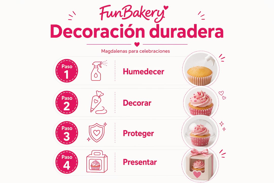 Infografía: cómo lograr que la decoración de tus magdalenas dure más tiempo