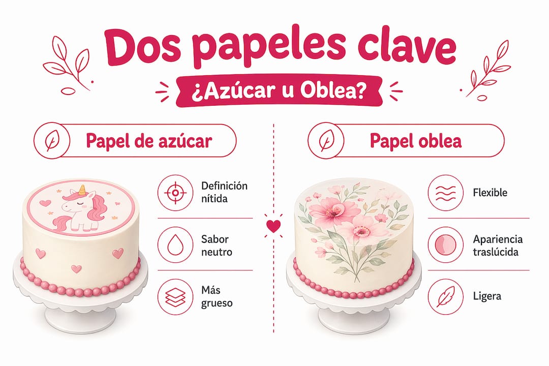 Infografía: diferencias entre el papel de azúcar y el papel de oblea