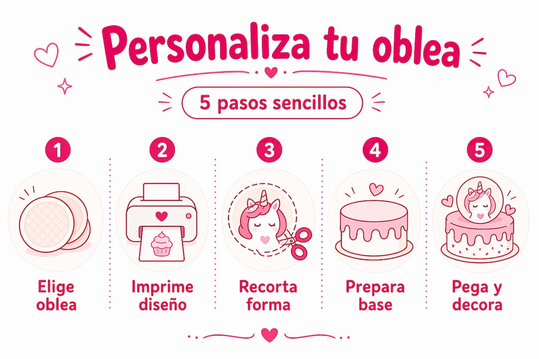 Infografía: guía práctica para crear obleas infantiles personalizadas paso a paso