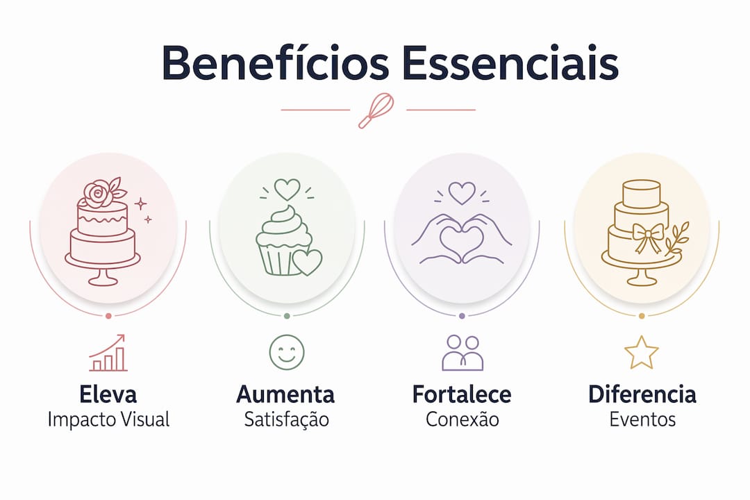 Infográfico destaca as principais vantagens de apostar em decorações alimentares personalizadas